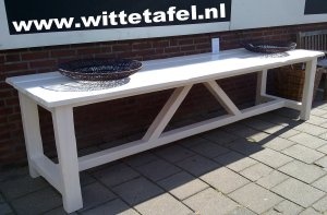 Keukentafel lang en wit