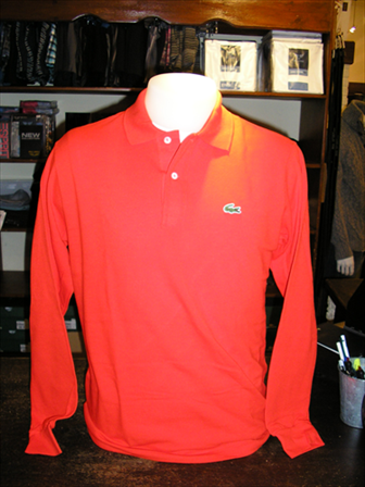 Lacoste polo lange mouw, oranje